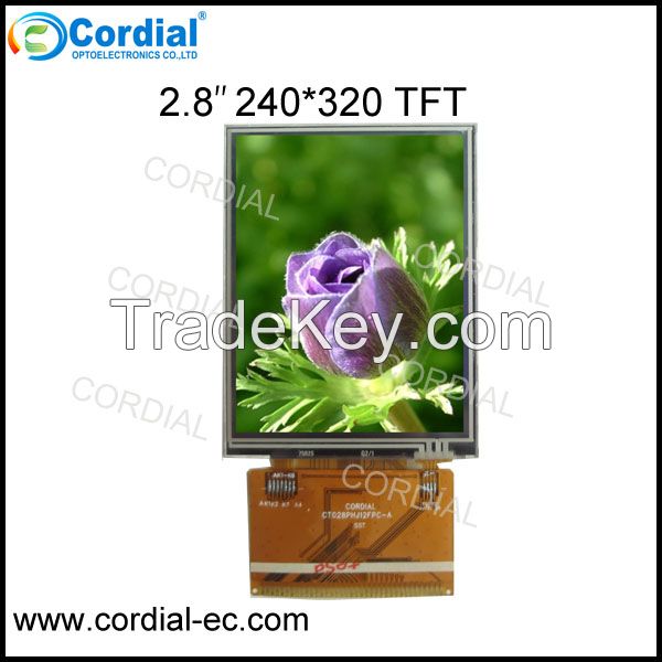 2.8 inch 240x320 TFT LCD MODULE with resistive touchscreen CT028PHJ16