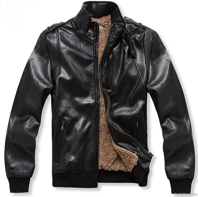 Men leather jacket, bomber jacket