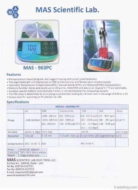 TDS pH Conductivity Salt ORP reader