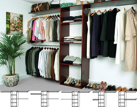 Walk-In Solid Wood Closet Organizers