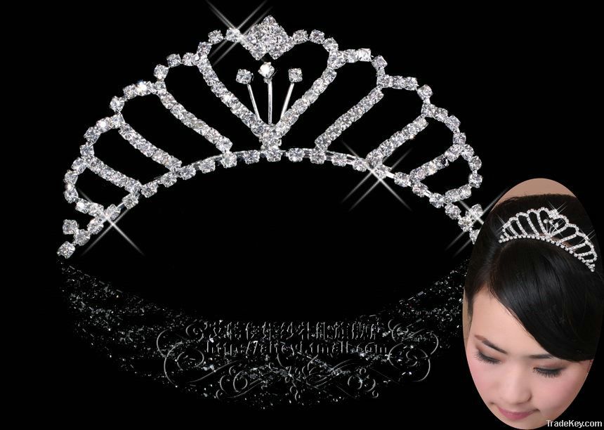 Charming women Wedding Bridal Rhinestone Crystal Hair Comb Tiara 13cm