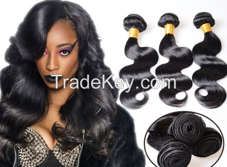 wholesale black color brazilian virgin remy hair false hair,human hair body wave hair curtain 100g