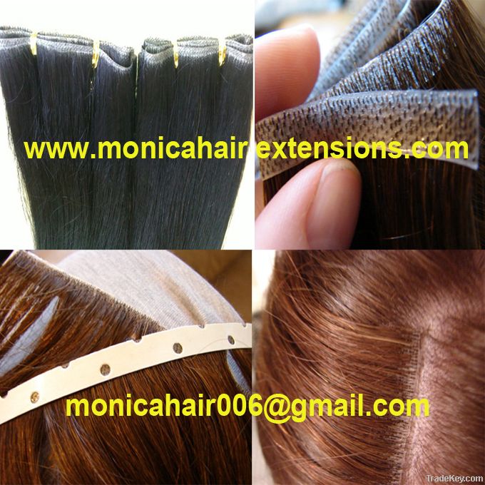 skin weft / adhesive hair extensions