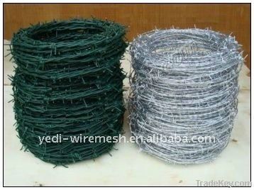 galvanized &amp;PVC coated barbed wire