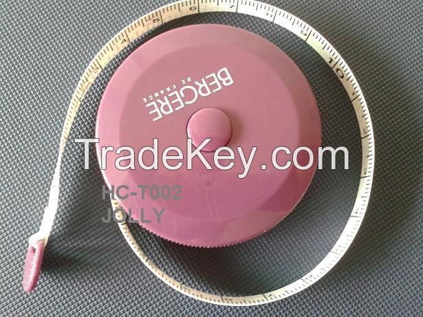 1.5m/60&#039;plastic mini round shape tape measure with logo printing for business promotion