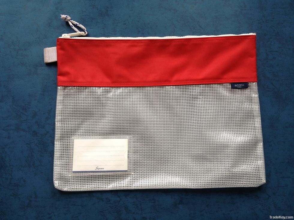 mesh zipper bag (with nylon fabric)