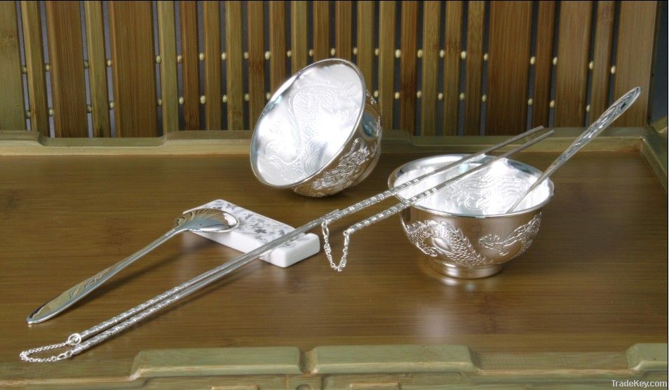 lofty tone enjoy silver tableware sets