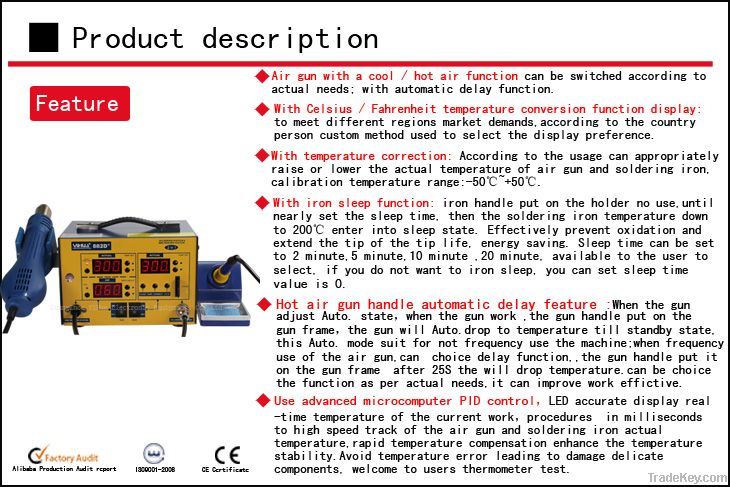 2 in 1 hot air Rework Station YIHUA 882D+