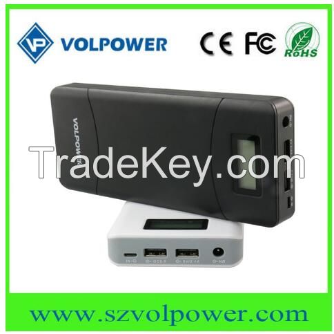 2017 hot new products P65 5v 9v 12v 24v Unique portable emergency external battery charger laptop power bank 20000mah