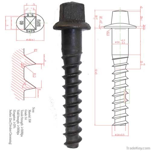 Screw spike UIC864-1 standard