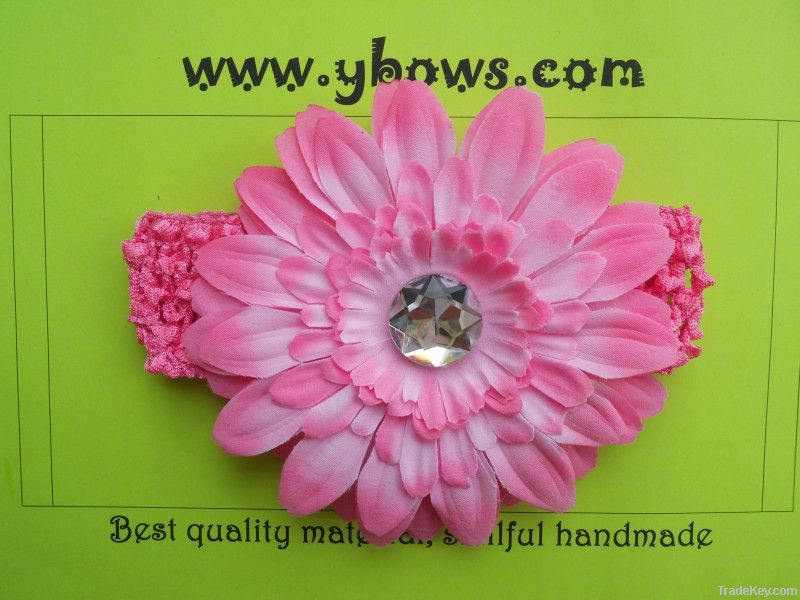 artifical flower with clip and crochetted headband