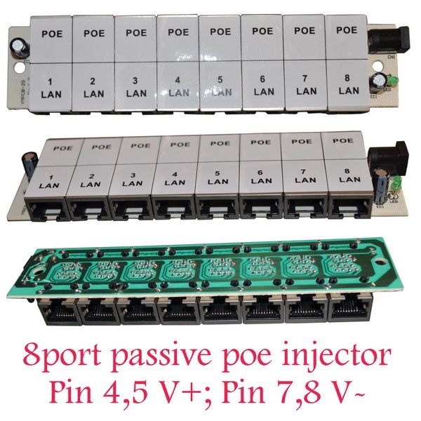 8PORT RJ45 POWER OVER ETHERNET POE PANNEL