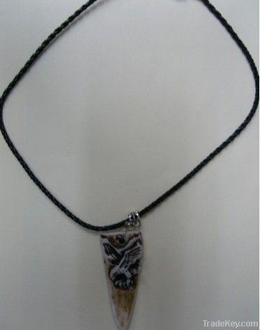 national style necklace leather cord cow bone pendant cheap price