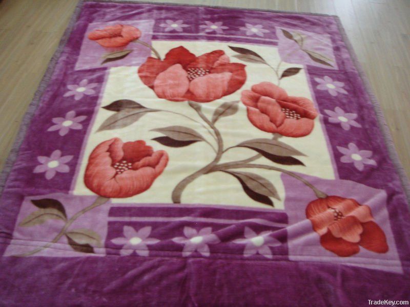 100% Polyester Printed Flower Blanket