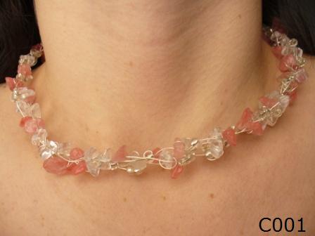 Necklace Woven In Silver Thread