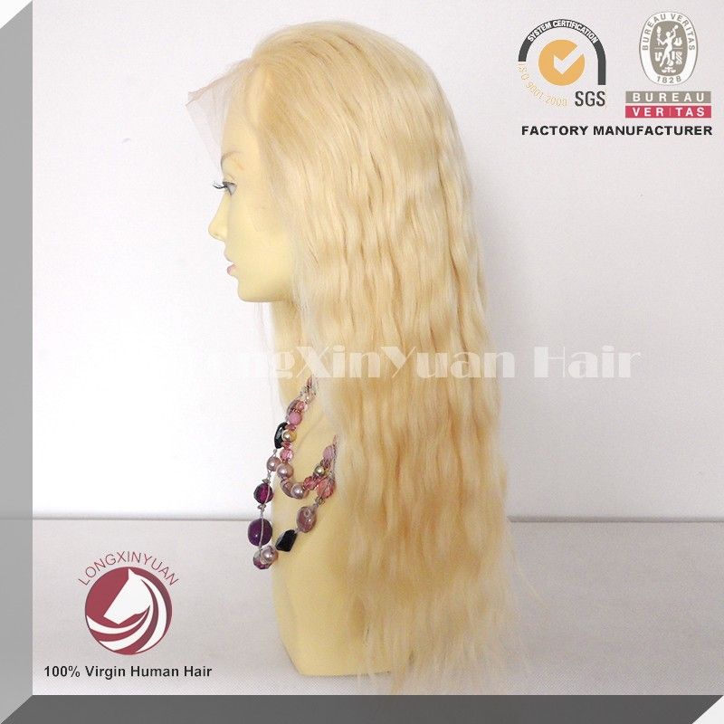 Stock Indian Remy Human Hair Full Lace Wig with Baby Hair around