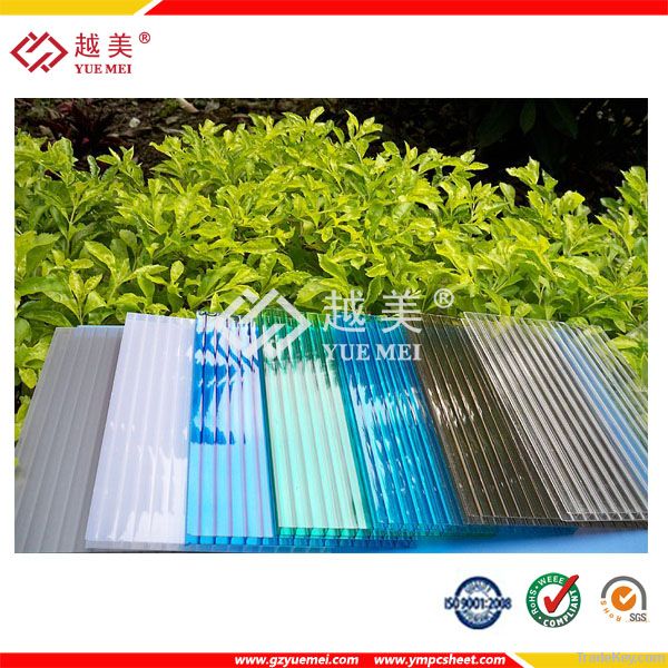 10 years warranty of 8mm hollow twin-wall polycarbonate sheet