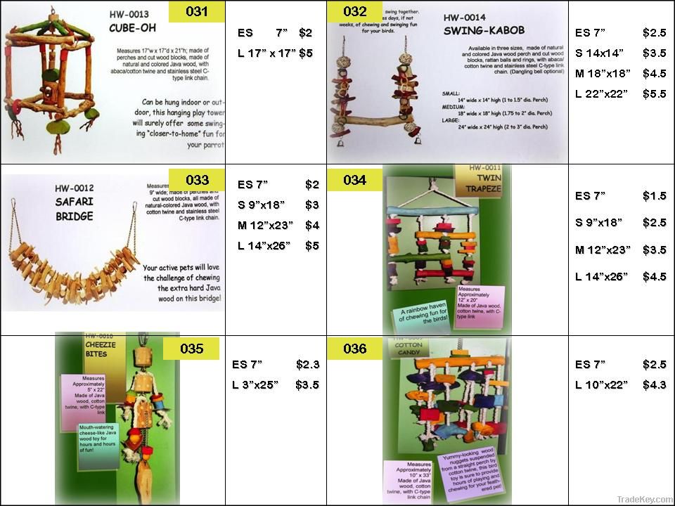 PCC Bird Toys, Perches and Stands