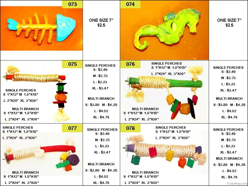 PCC Bird Toys, Perches and Stands