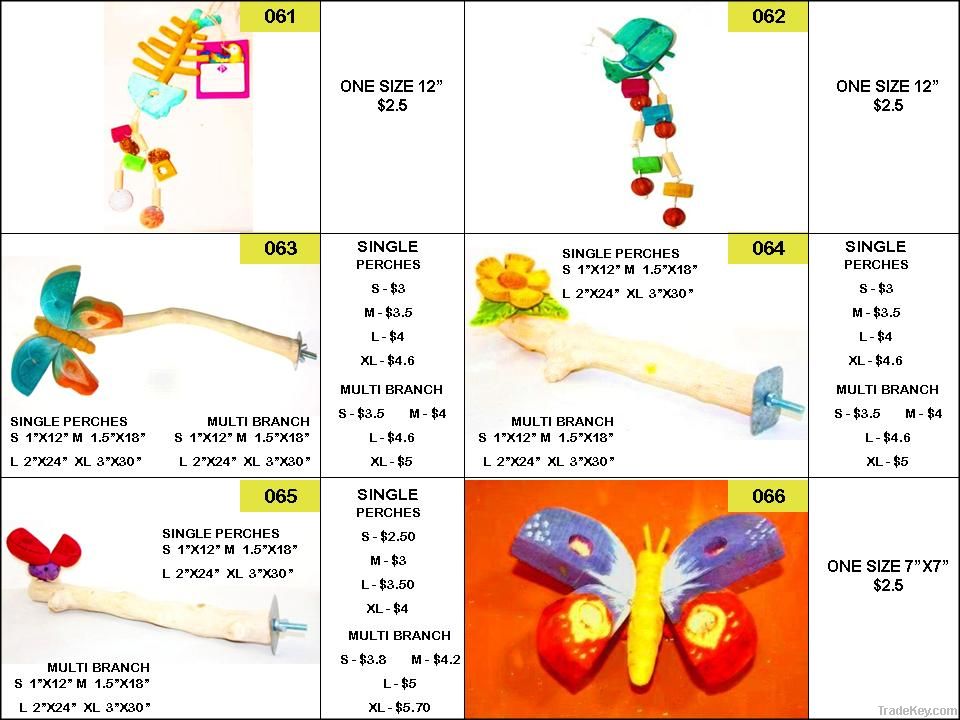 PCC Bird Toys, Perches and Stands