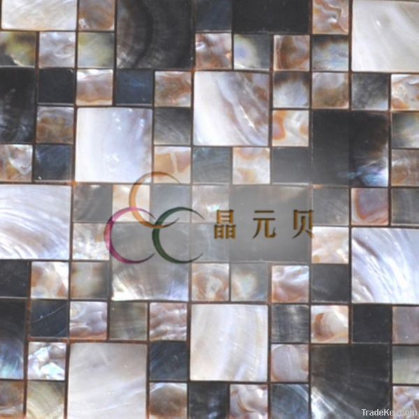 black decorative shell mosaic tile