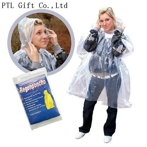 Clear Disposable Rain Coat One-off Rain Poncho