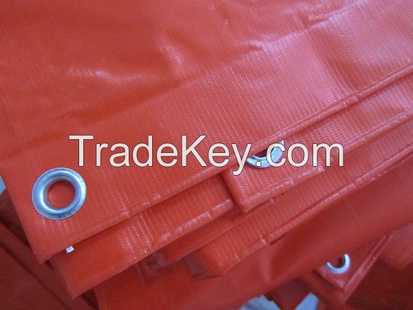 waterproof &amp;amp; fireproof orange pvc truck cover tarpaulin, pvc tarps , 400gsm