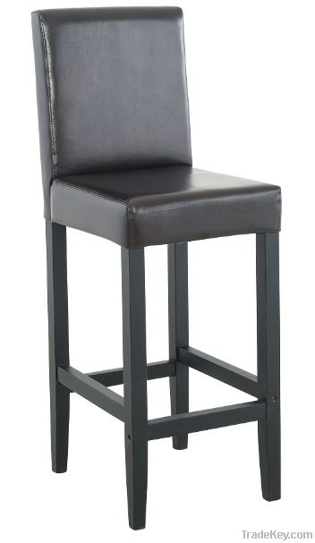 Leather and Wood Bar Stool