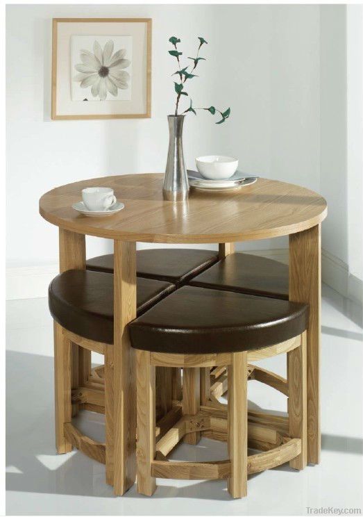 Solid Wood Dining Chair and Dining Table Set