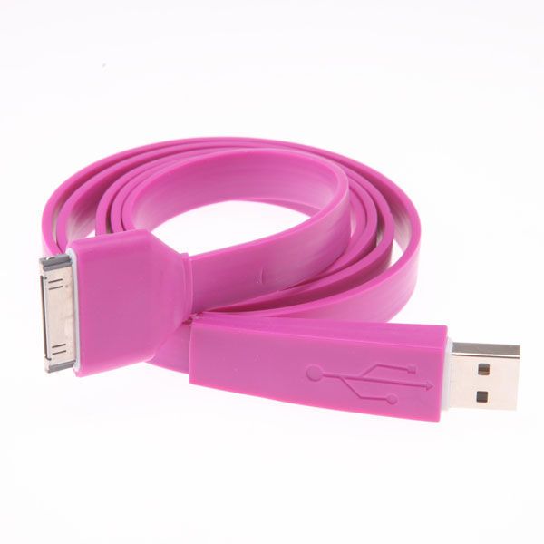 1M Flat Noodle Sync Data Cable USB Cord Charger 30P