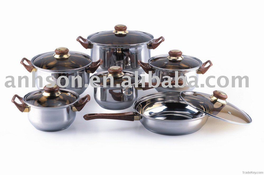 12pcs stainless steel cookware set