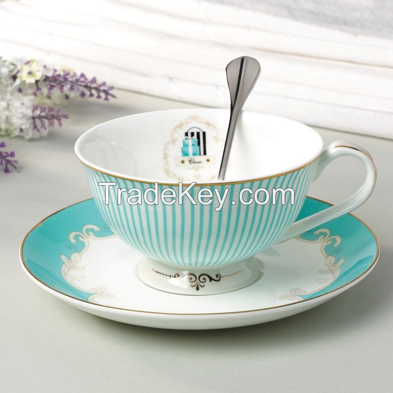 High quality bone china ceramic coffee cups &saucers