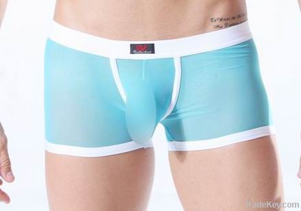 Wangjiang sexy white rubber man transparent underwear boxers