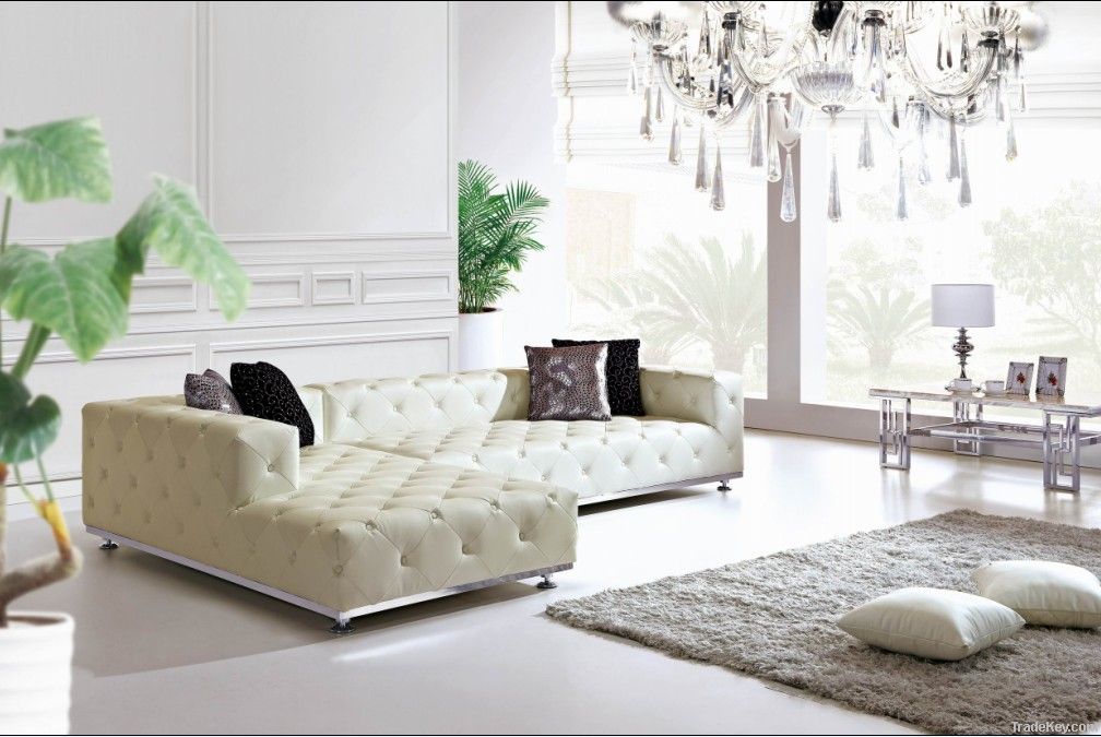 Modern L-shaped Leather Sofa(H1013)