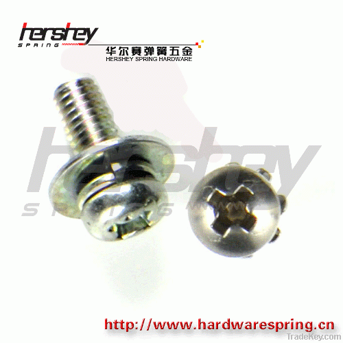 Phillips round head screws with zinc-plating