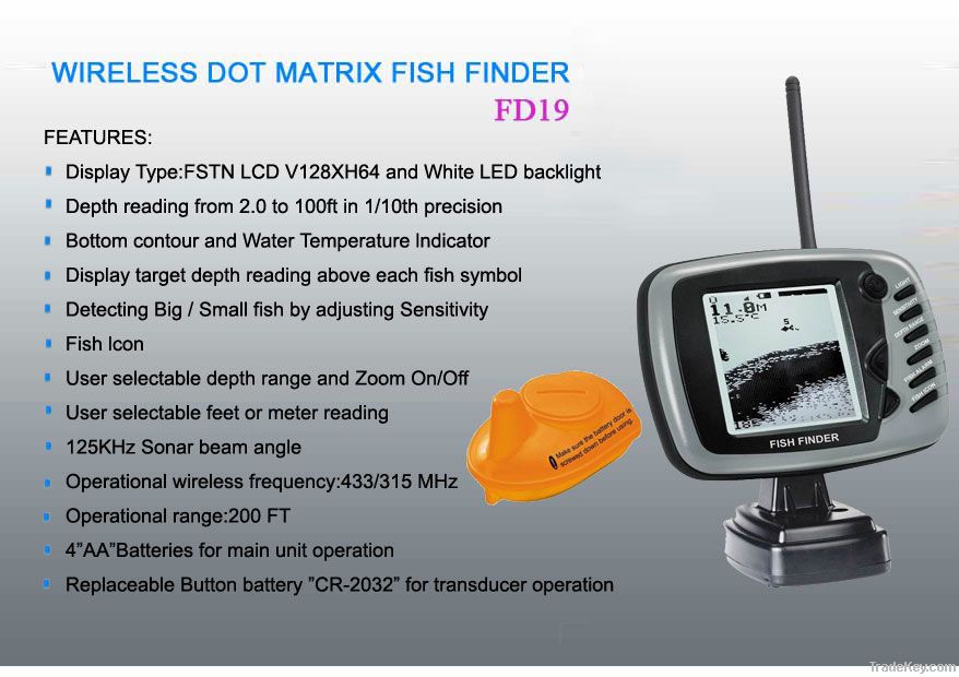 Wireless Dot Matrix Fish Finder