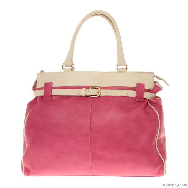 Satchel Nappa Beige Leather Handbags