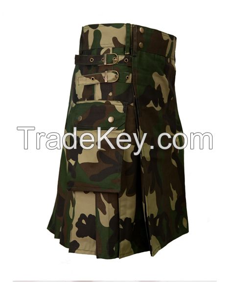 Dark Green Camo Utility Kilt