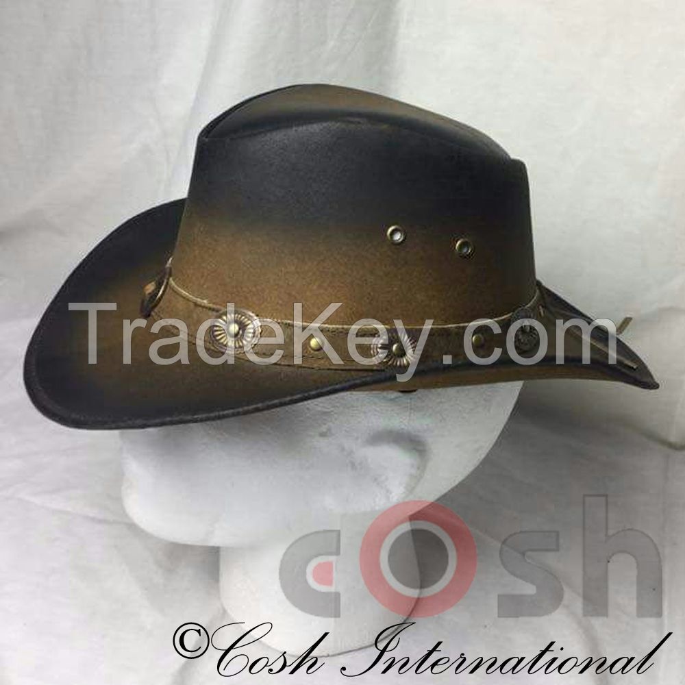 Double Shaded Leather Hats Supplier