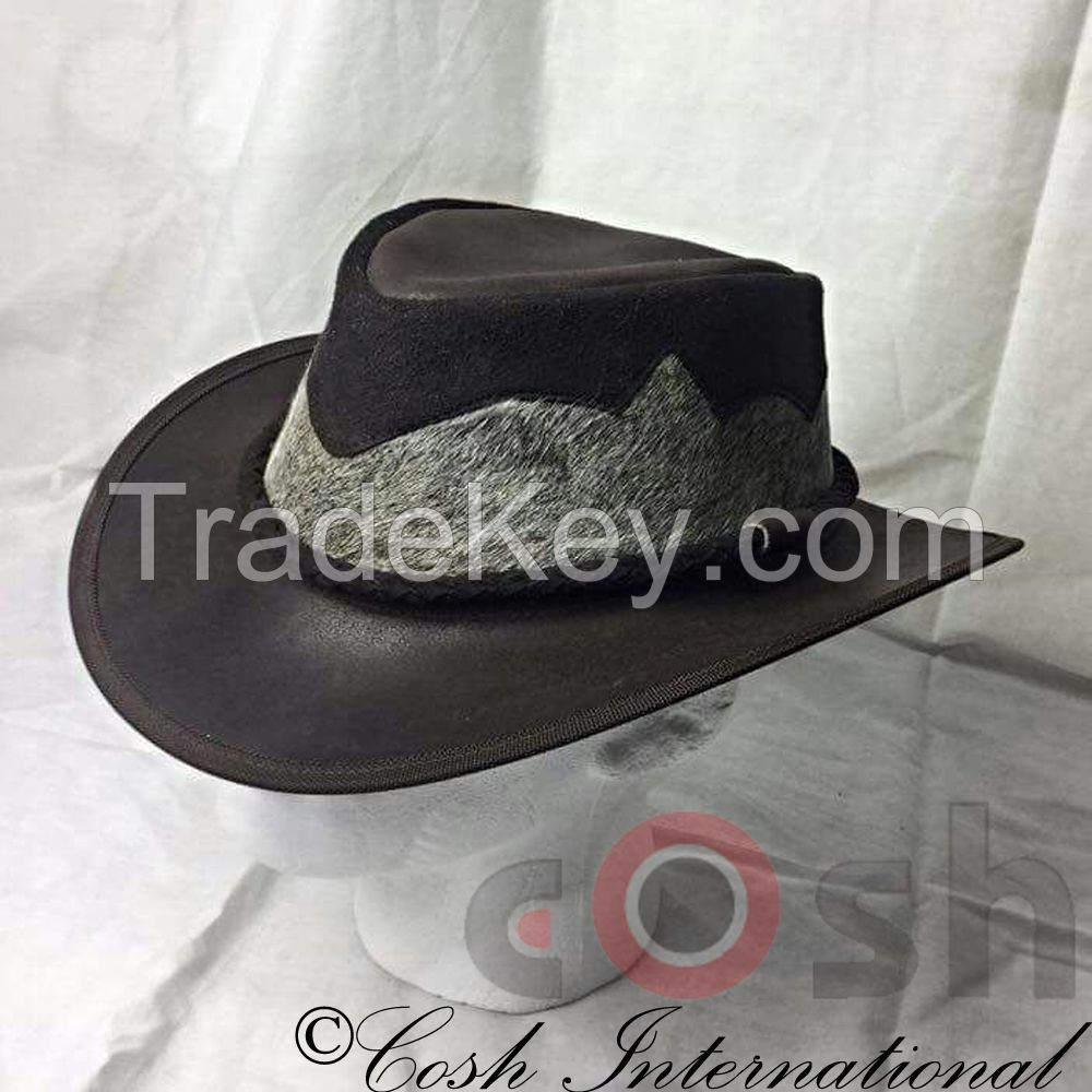 Genuine Black Leather Hats Manufacturer