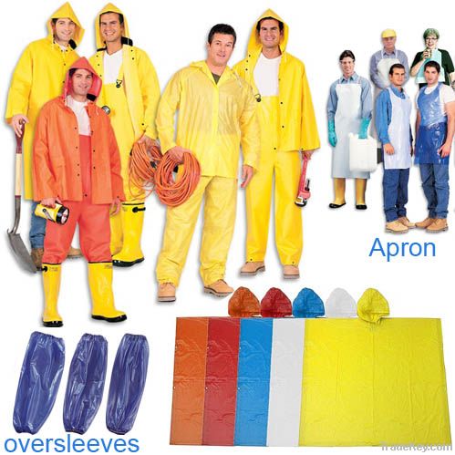 rainwear, raincoat, rain clothes, poncho, apron, sleevelet