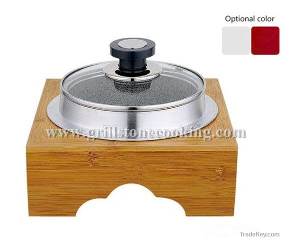 Classic cooking tool stone stew pot with bamboo frame