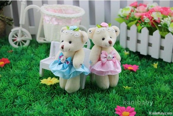 New arrival diamond jingyi dolls joint bear keychain doll