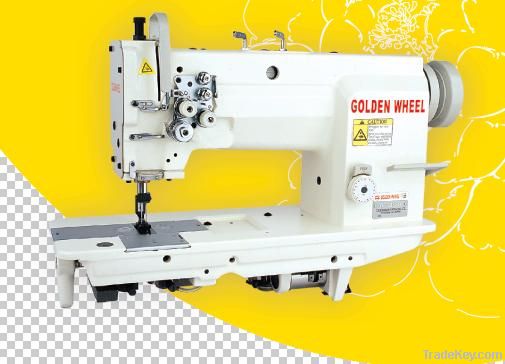 flat bed sewing machine, double needle, needle feed