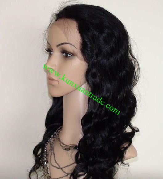 100% remy hair hand weft body wavy  full lace wigs