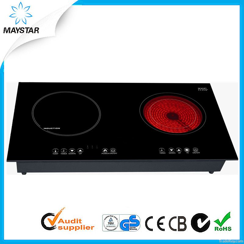 SCHOTT CERAN and EGO double burner induction infrared ceramic hob