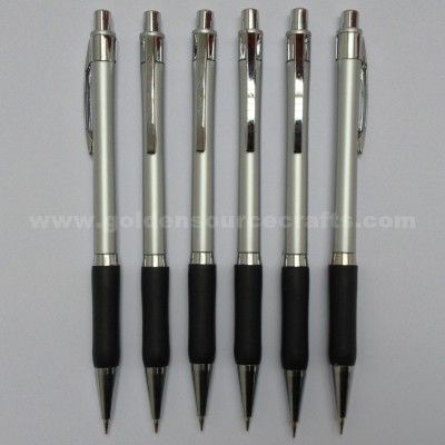 hot sale silver plastic mechanical pencil with metal clip