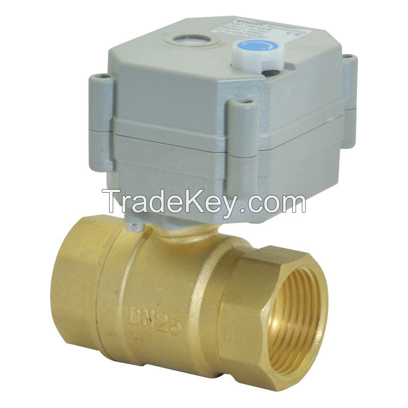 2 way motorzied shut off ball valve electric brass valve with manual operation