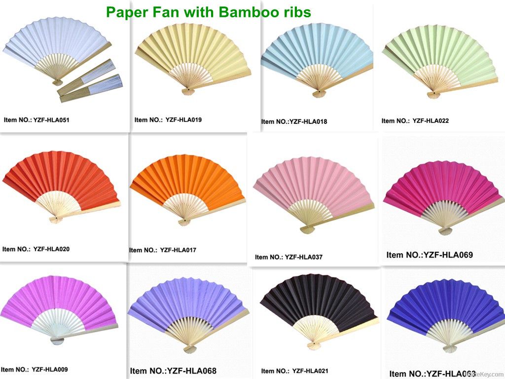 White paper hand fans for wedding gift