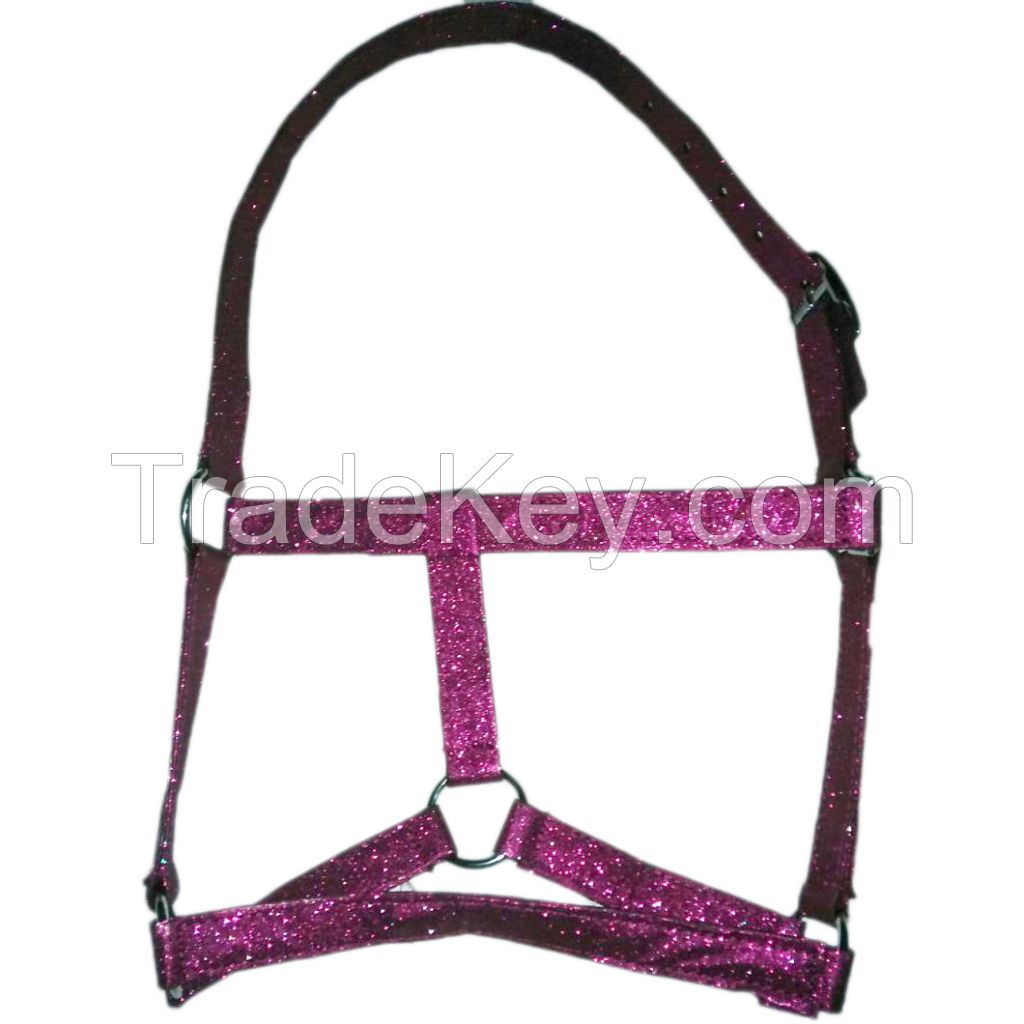 Genuine Glitter horse halter Brown , size pony,cob,full